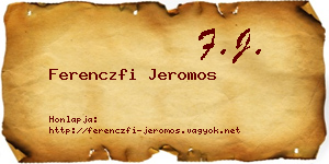 Ferenczfi Jeromos névjegykártya